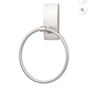 Satin Silver Wall-Mount Towel Ring